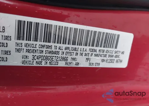 2014 Dodge Journey Sxt from USA, damaged, VIN 3C4PDDBG5ET212066